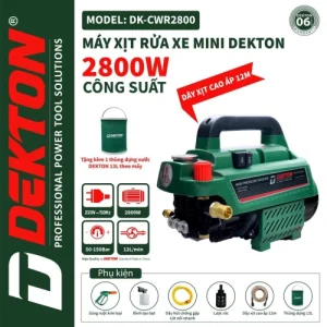 Máy Rửa Xe Áp Lực Lớn (chỉnh áp) 2800W Dekton DK-CWR2800