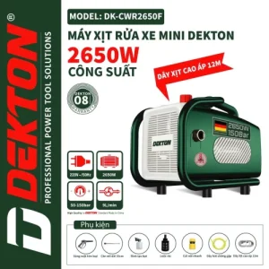Máy Rửa Xe Chỉnh Áp 2650W Dekton DK-CWR2650F ( 2650 W) - Chỉnh Áp - Dây 12m