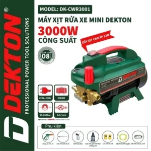 Máy Xịt Rửa Xe Chỉnh Áp Dekton DK-CWR3001-3001W